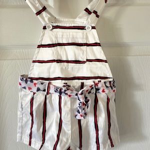 Overall shorts, silky-sheen